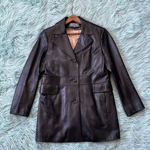 Ann Taylor Vintage Leather Coat, Size 12 Petite